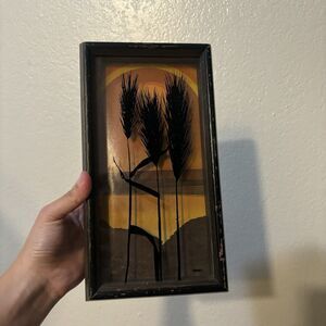 Vintage MCM Virgil Thrasher Lucid Lines Sunset Wall Art 11” Length 6 ” Wide